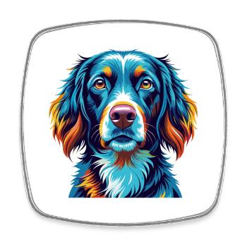 Deutsch Langhaar Vorstehhund Rasse Karikatur Kawaii - Viereckiger Kühlschrankmagnet - Weiß - Vorne