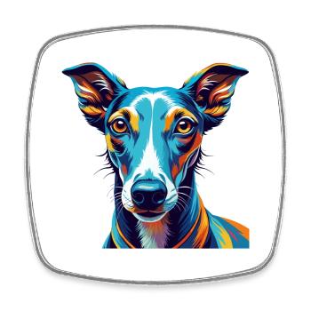 Galgo Español Race de chien Dessin animé coloré Kawaii - Magnet carré - blanc - Devant