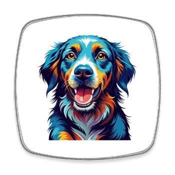 Harrier Dog Breed Colorful Cartoon Kawaii - Square fridge magnet - white - Front