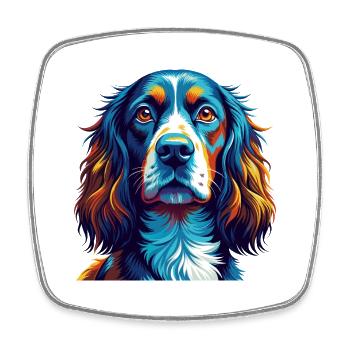 Epagneul Français Chien Race Coloré Dessin Animé Kawaii - Magnet carré - blanc - Devant