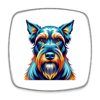 Riesige Schnauzer Hunderasse Bunte Karikatur Kawaii - Viereckiger Kühlschrankmagnet - Weiß - Vorne