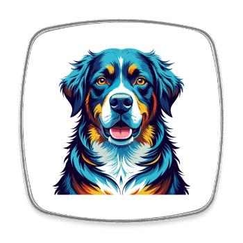 Grand Bouvier Suisse Race Dessin Animé Kawaii - Magnet carré - blanc - Devant