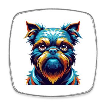 Griffon Bruxellois Hunderasse Karikatur Kawaii - Viereckiger Kühlschrankmagnet - Weiß - Vorne