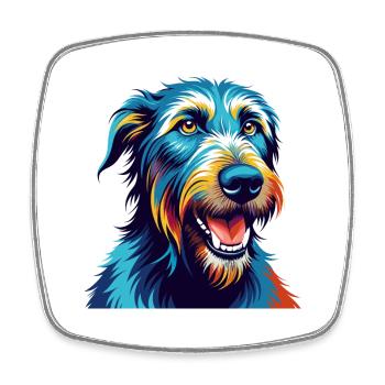 Lévrier irlandais chien race dessin animé coloré Kawaii - Magnet carré - blanc - Devant