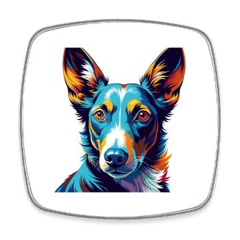 Ibizenkischer Windhund Hunderasse Bunte Karikatur Kawaii - Viereckiger Kühlschrankmagnet - Weiß - Vorne