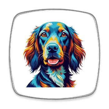 Irischer Setter Hund Rasse Bunt Karikatur Kawaii - Viereckiger Kühlschrankmagnet - Weiß - Vorne