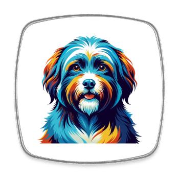 Race de chien havanais, dessin animé coloré, Kawaii - Magnet carré - blanc - Devant