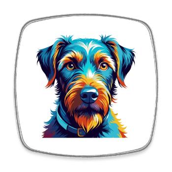 Irish Terrier Dog Breed Colorful Cartoon Kawaii - Square fridge magnet - white - Front