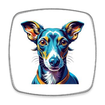 Italian Greyhound Dog Breed Cartoon Kawaii - Square fridge magnet - white - Front
