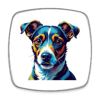 Jack Russell Terrier Hunderasse Karikatur Kawaii - Viereckiger Kühlschrankmagnet - Weiß - Vorne