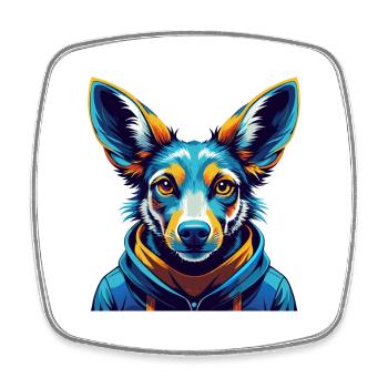 Kangaroo Dog Breed Colorful Cartoon Kawaii - Square fridge magnet - white - Front