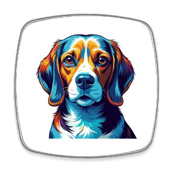 Kerry Beagle Hunderasse Bunte Karikatur Kawaii - Viereckiger Kühlschrankmagnet - Weiß - Vorne
