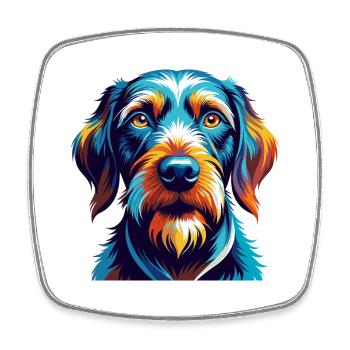 Istrischer Drahthaarhund Hunderasse Karikatur Kawaii - Viereckiger Kühlschrankmagnet - Weiß - Vorne