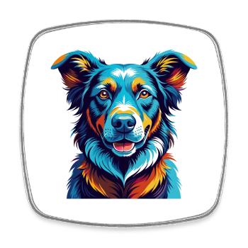 Jamthund Dog Breed Colorful Cartoon Kawaii - Square fridge magnet - white - Front