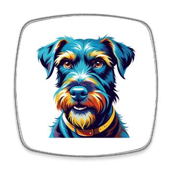 Kerry Blue Terrier Hunderasse Karikatur Kawaii - Viereckiger Kühlschrankmagnet - Weiß - Vorne