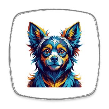 Kyi Leo Hunderasse Bunte Karikatur Kawaii - Viereckiger Kühlschrankmagnet - Weiß - Vorne