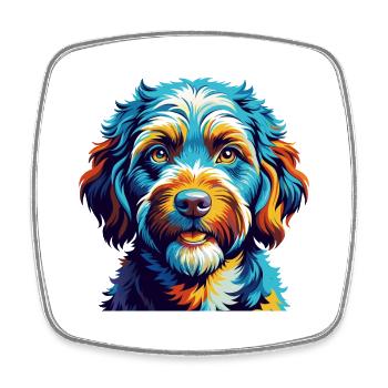 Lagotto Romagnolo Dog Breed Cartoon Kawaii - Square fridge magnet - white - Front