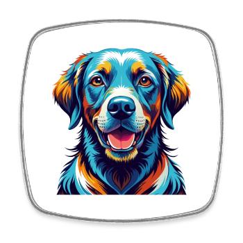 Labrador Hunderasse Bunte Karikatur Kawaii - Viereckiger Kühlschrankmagnet - Weiß - Vorne