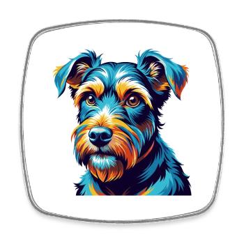 Lakeland Terrier Chien Race Coloré Dessin animé Kawaii - Magnet carré - blanc - Devant