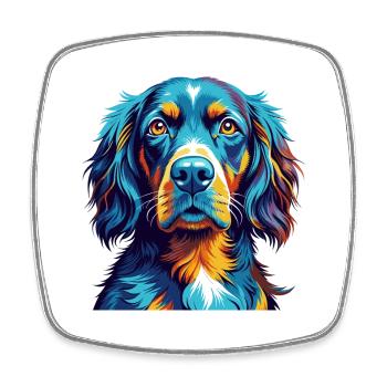 Gordon Setter Hunderasse Bunte Karikatur Kawaii - Viereckiger Kühlschrankmagnet - Weiß - Vorne