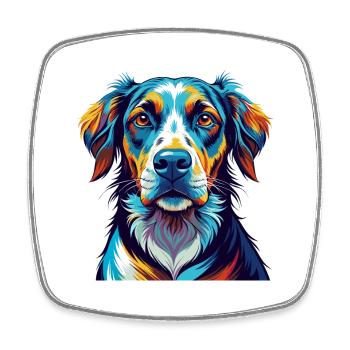 Lithuanian Hound Dog Breed Colorful Cartoon Kawaii - Square fridge magnet - white - Front