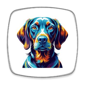 Hongrois Vizsla Race Chien Coloré Dessin Animé Kawaii - Magnet carré - blanc - Devant
