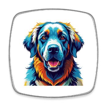 Ungarische Kuvasz Hunderasse Bunte Karikatur Kawaii - Viereckiger Kühlschrankmagnet - Weiß - Vorne