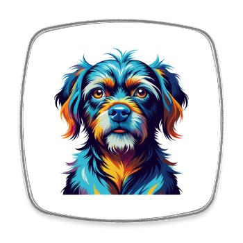 Griffon Bleu De Gascogne Dog Breed Cartoon Kawaii - Square fridge magnet - white - Front