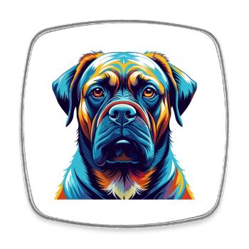Mastiff Hunderasse Bunte Karikatur Kawaii - Viereckiger Kühlschrankmagnet - Weiß - Vorne