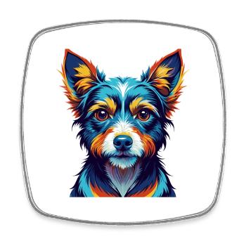 Miniature Fox Terrier Dog Breed Cartoon Kawaii - Square fridge magnet - white - Front