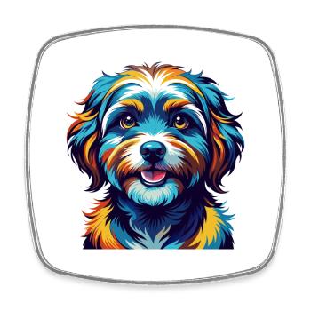 Maltipoo Hunderasse Bunte Karikatur Kawaii - Viereckiger Kühlschrankmagnet - Weiß - Vorne