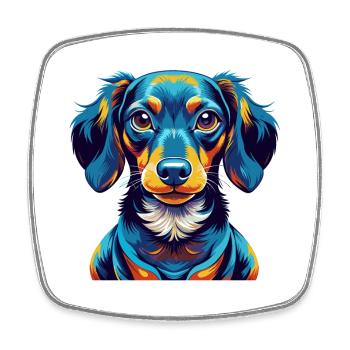 Miniature Dachshund Dog Breed Cartoon Kawaii - Square fridge magnet - white - Front