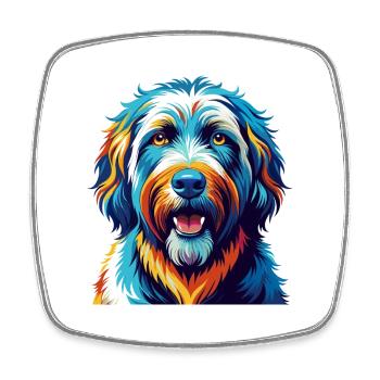 Komondor Chien Race Coloré Dessin Animé Kawaii - Magnet carré - blanc - Devant