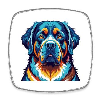 Kumaon Mastiff Hunderasse Bunte Karikatur Kawaii - Viereckiger Kühlschrankmagnet - Weiß - Vorne