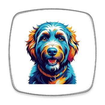 Labradoodle Dog Breed Colorful Cartoon Kawaii - Square fridge magnet - white - Front