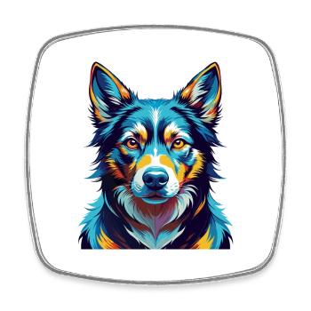 Lundehund Chien Race Coloré Dessin animé Kawaii - Magnet carré - blanc - Devant
