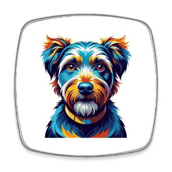 Lucas Terrier Chien Race Coloré Dessin animé Kawaii - Magnet carré - blanc - Devant