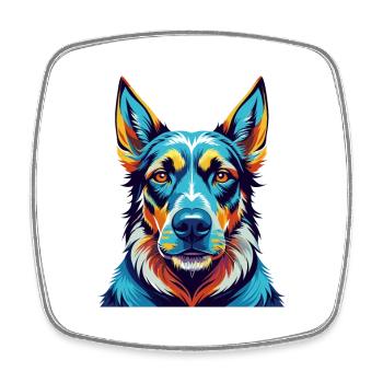 Latvian Hound Dog Breed Colorful Cartoon Kawaii - Square fridge magnet - white - Front