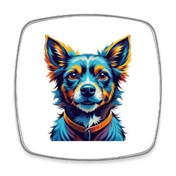 Kintamani Race Chien Dessin animé Coloré Kawaii - Magnet carré - blanc - Devant
