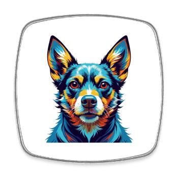 Lancashire Heeler Dog Breed Cartoon Kawaii - Square fridge magnet - white - Front