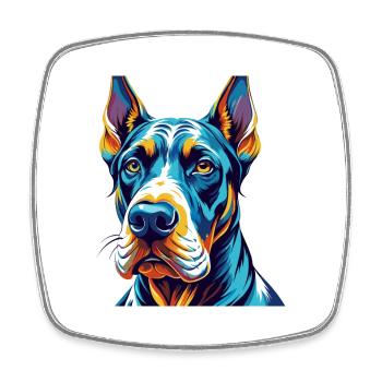 Great Dane Dog Breed Colorful Cartoon Kawaii - Square fridge magnet - white - Front