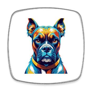 Deutsche Boxer Hunderasse Bunte Karikatur Kawaii - Viereckiger Kühlschrankmagnet - Weiß - Vorne