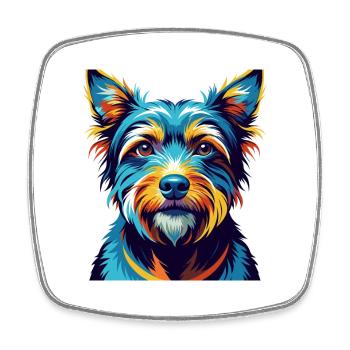 Gull Terrier Chien Race Coloré Dessin Animé Kawaii - Magnet carré - blanc - Devant