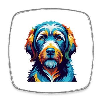 Griffon Fauve De Bretagne Dog Breed Cartoon Kawaii - Square fridge magnet - white - Front