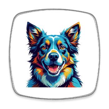 Garafian Shepherd Dog Breed Cartoon Kawaii - Square fridge magnet - white - Front