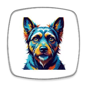 Deutscher Jagdterrier Hunderasse Karikatur Kawaii - Viereckiger Kühlschrankmagnet - Weiß - Vorne