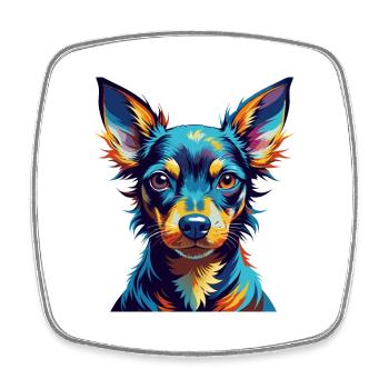 Englisch Spielzeug Terrier Hund Rasse Karikatur Kawaii - Viereckiger Kühlschrankmagnet - Weiß - Vorne