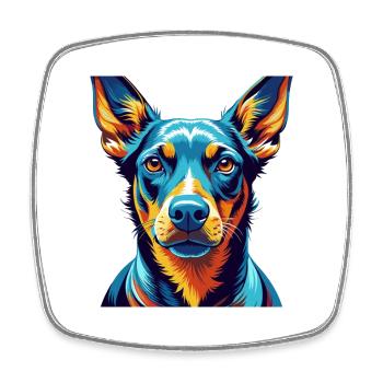 Cretan Hound Dog Breed Colorful Cartoon Kawaii - Square fridge magnet - white - Front