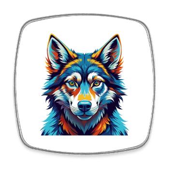 Chien-loup tchécoslovaque Race Dessin animé Kawaii - Magnet carré - blanc - Devant
