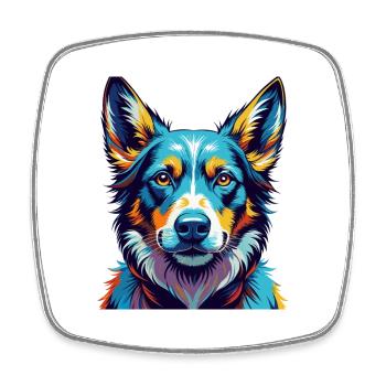 Cimarron Uruguayo Race de chien Dessin animé Kawaii - Magnet carré - blanc - Devant
